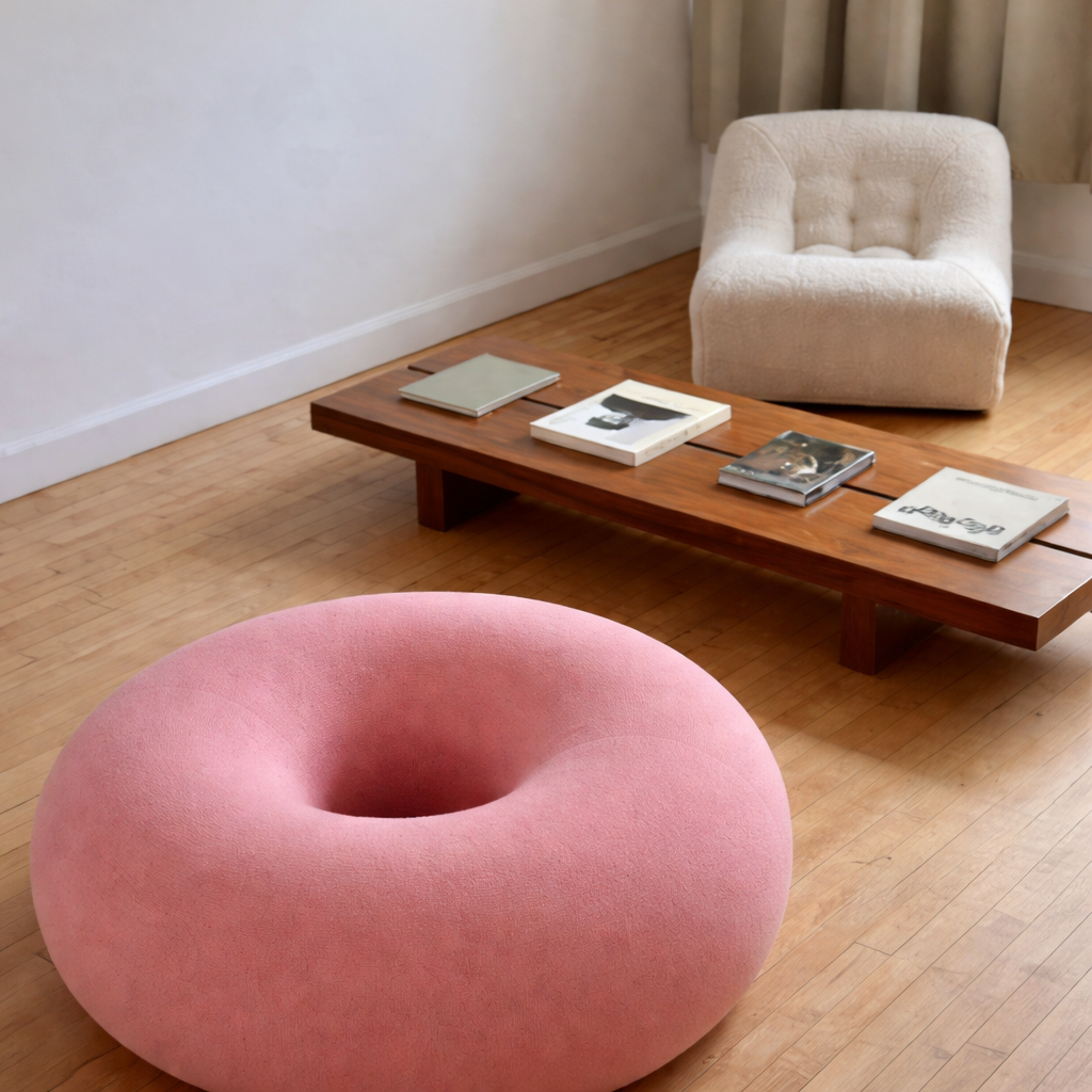 🌸 Pouf YOYO – Rose Bébé 🌸
