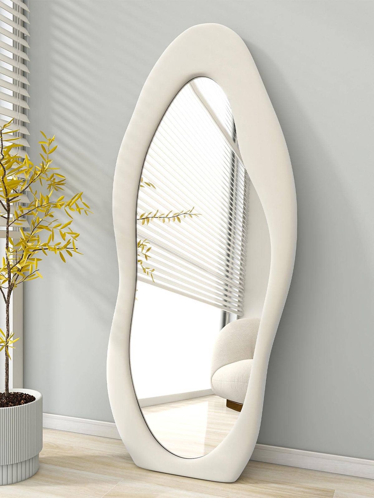 🤍 MIROIR AURA – BLANC CRÈME 170×70 cm