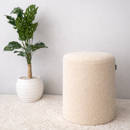 Pouf Bouclette SIENA – Pouf Design Minimaliste 50 × 37 cm
