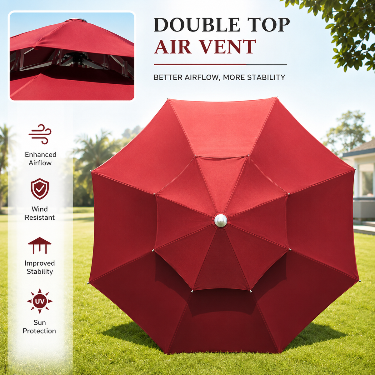 🌿 Parasol Premium Double Ventilation